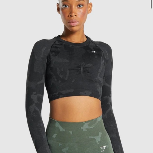 Gymshark adapt camo seamless long sleeve crop top - Picture 4 of 4